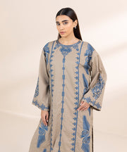 3 Piece Embroidered Cotton Jacquard Suit with Chiffon Dupatta