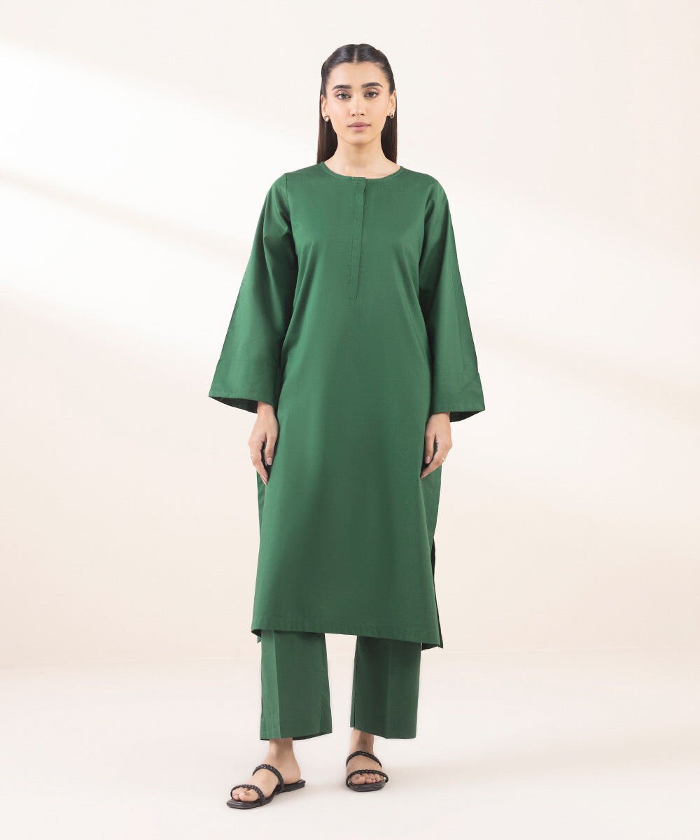 2 Piece Solid Cotton Viscose Suit