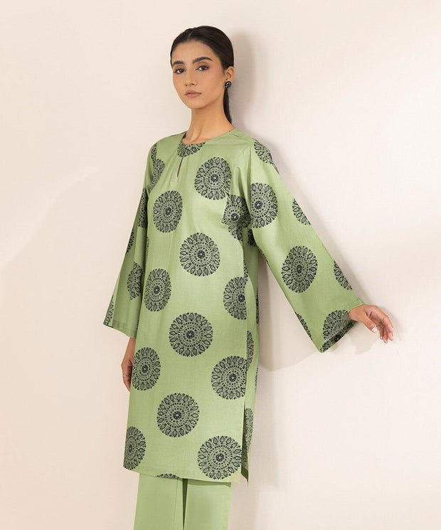 2 Piece Printed Cambric Suit - Sapphire