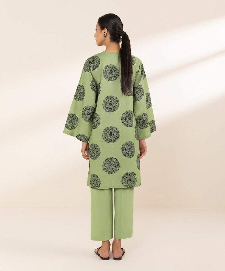 2 Piece Printed Cambric Suit - Sapphire