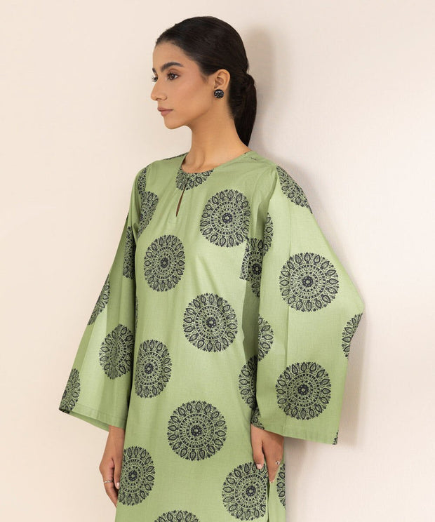 2 Piece Printed Cambric Suit - Sapphire