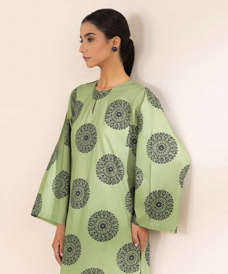 2 Piece Printed Cambric Suit - Sapphire