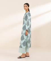2 Piece Printed Cambric Suit - Sapphire