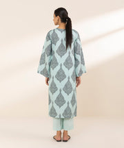 2 Piece Printed Cambric Suit - Sapphire