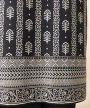 3 Piece Printed Cotton Suit - Sapphire