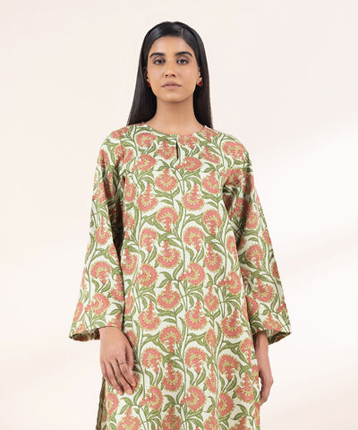 Printed Khaddar Shirt - Sapphire