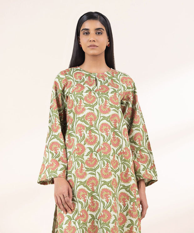 Printed Khaddar Shirt - Sapphire