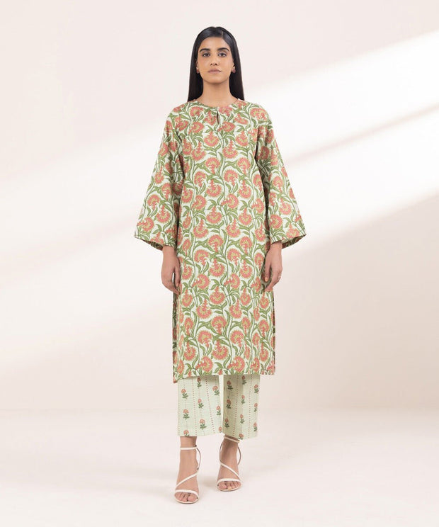 Printed Khaddar Shirt - Sapphire