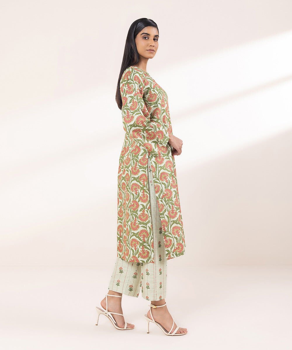 Printed Khaddar Shirt - Sapphire
