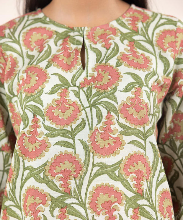 Printed Khaddar Shirt - Sapphire