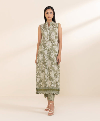 2 PIECE - PRINTED KHADDAR SUIT - Sapphire