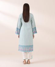 PRINTED KHADDAR SHIRT - Sapphire