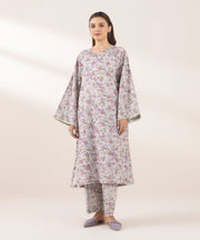 Printed Khaddar Shirt - Sapphire