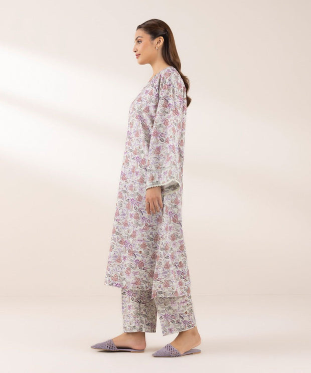 Printed Khaddar Shirt - Sapphire