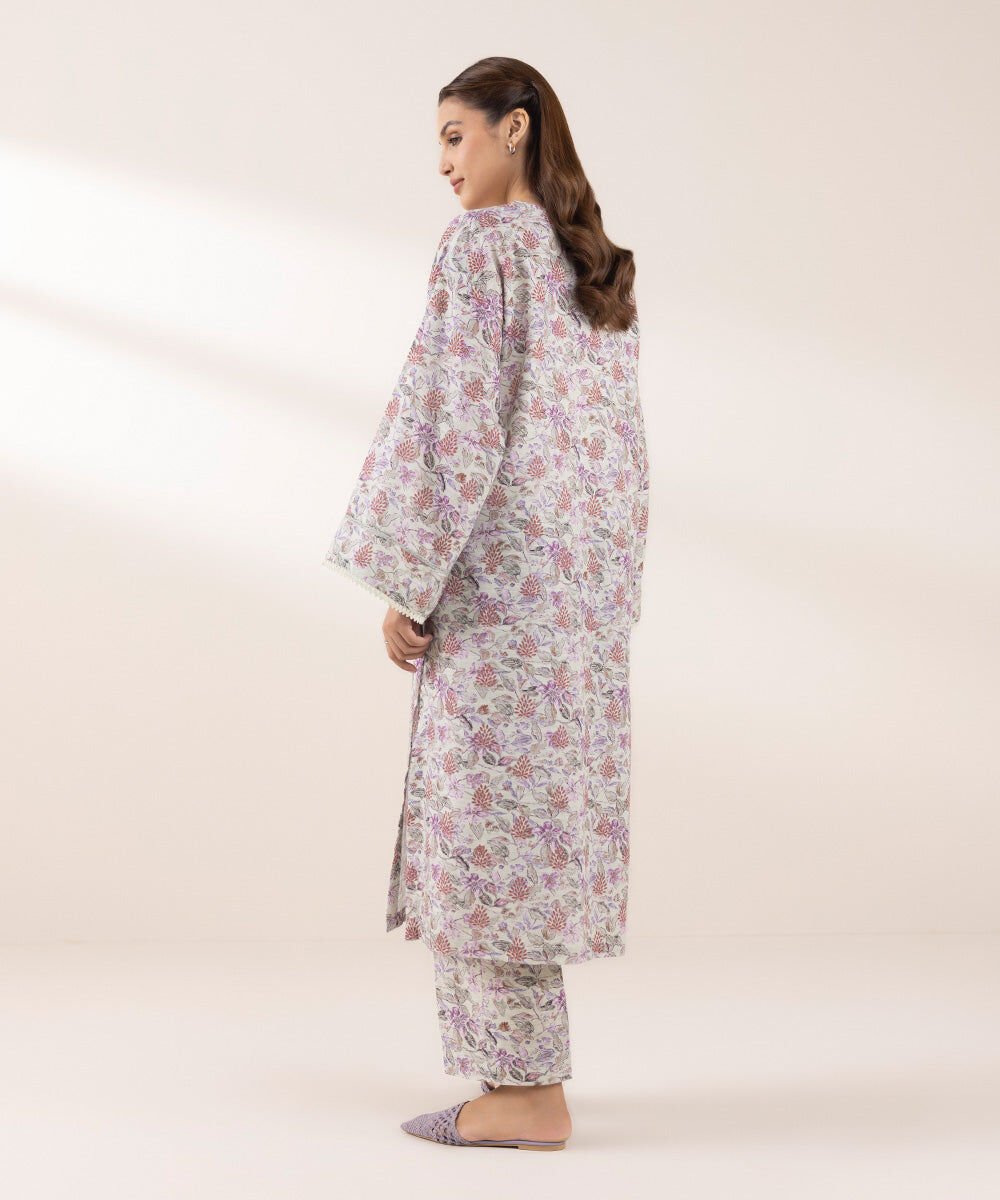Printed Khaddar Shirt - Sapphire