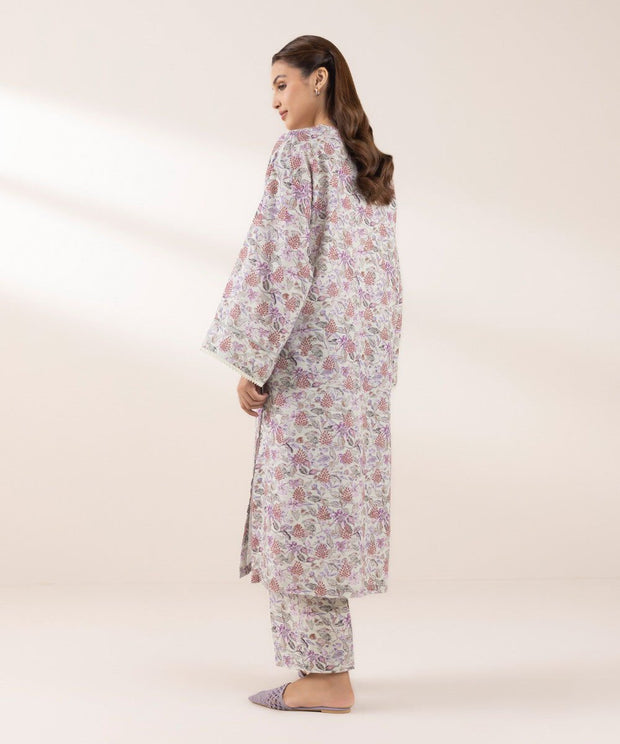 Printed Khaddar Shirt - Sapphire