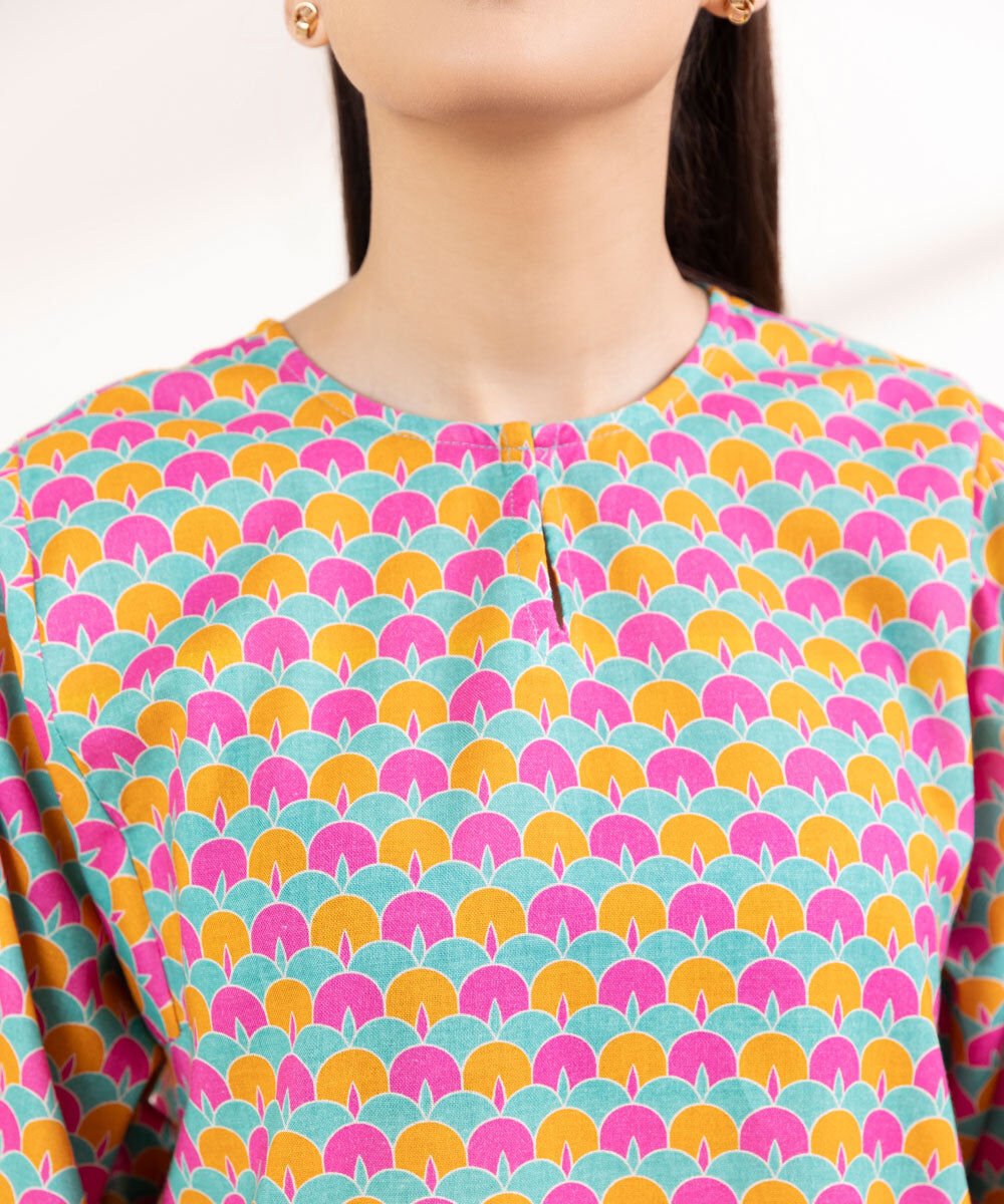 Printed Khaddar Shirt with Farshi Shalwar - Sapphire