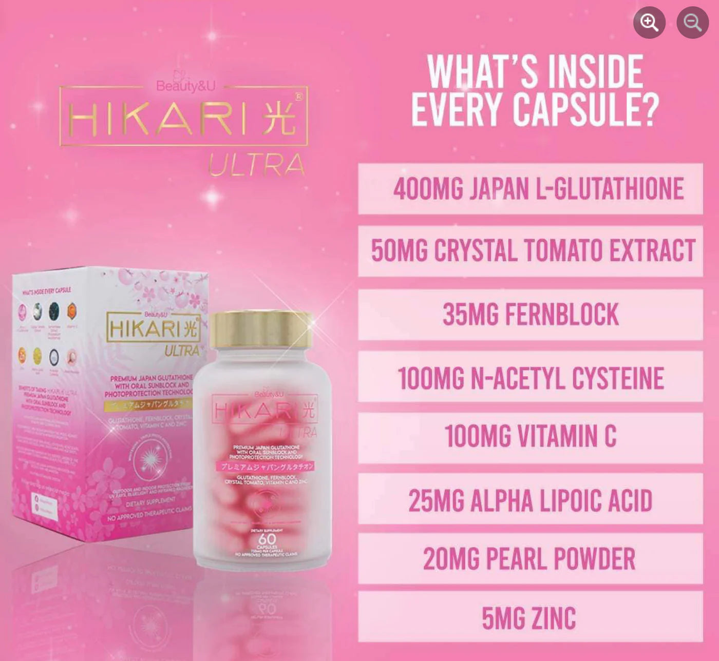 Beauty&U Hikari Premium Japan Glutathione
