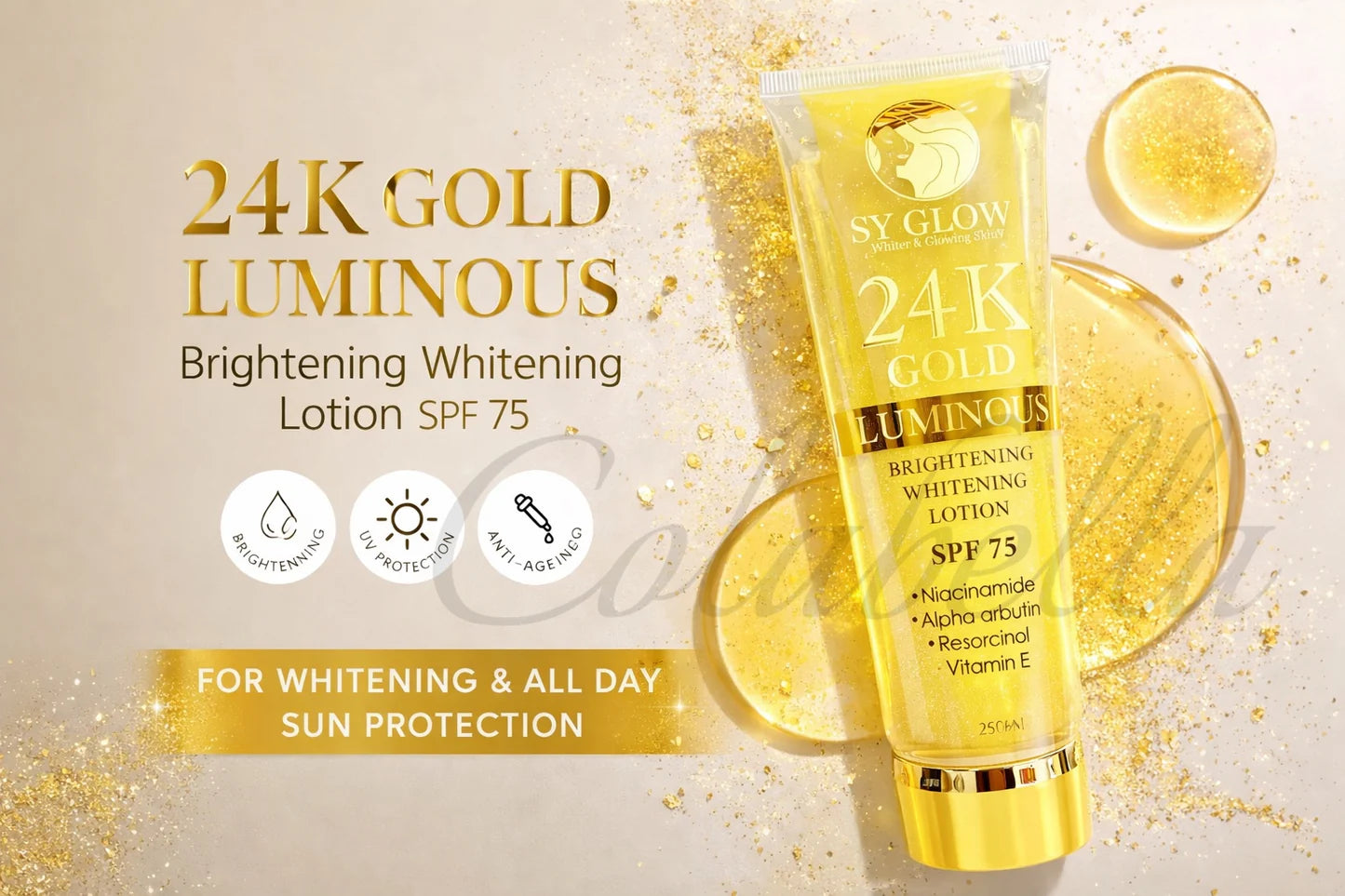 SY Glow 24K Gold Luminous Brightening & Whitening Lotion