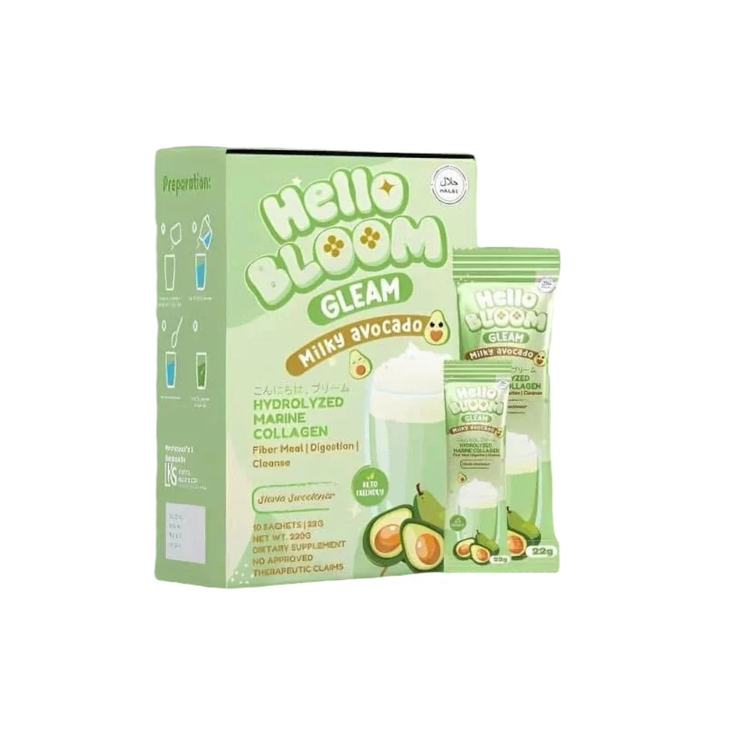 Hello BLOOM GLEAM Milky Melon Collagen Drink (10 Sachets)