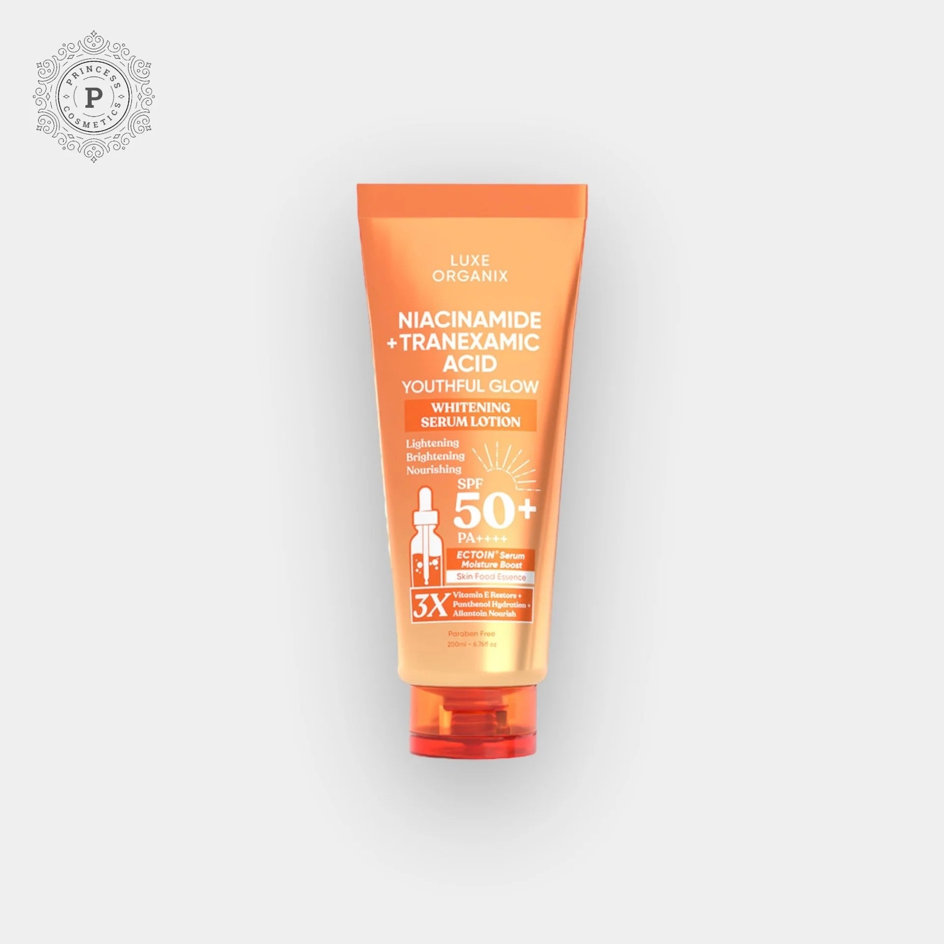 Luxe Organix - Niacinamide + TRANEXAMIC ACID Youthful Glow Whitening Serum Lotion SPF50 PA+ 200ml