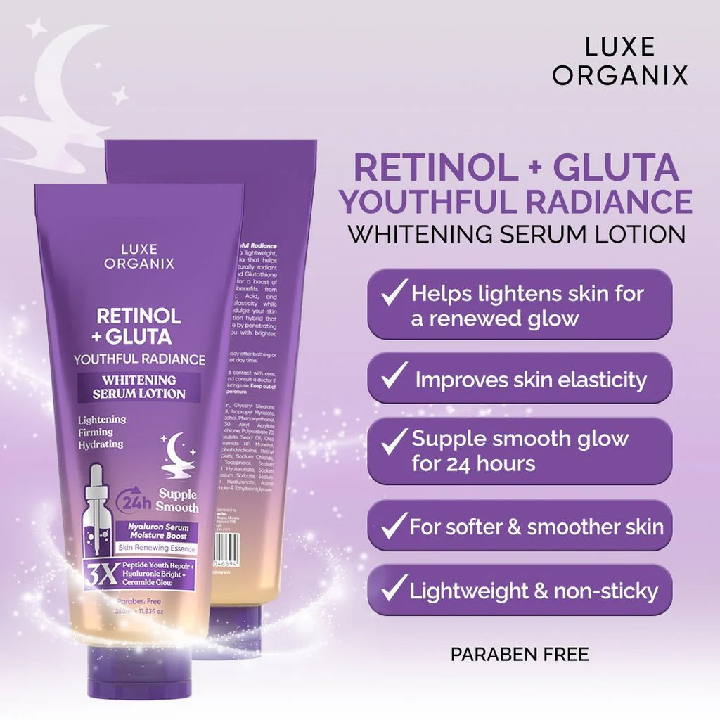 Luxe Organix Retinol + Gluta Whitening Serum Lotion